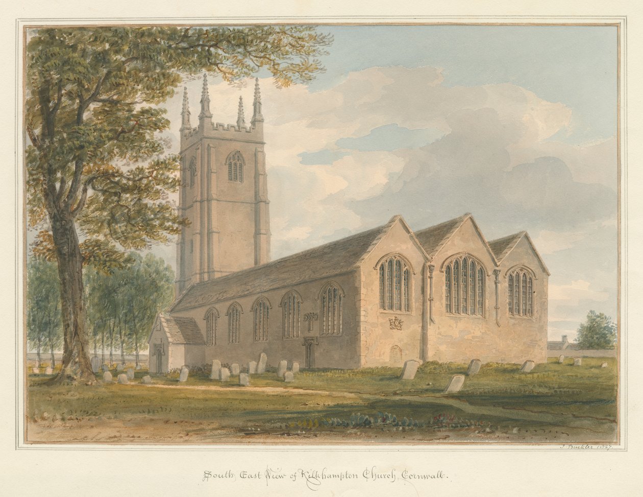 Cornwall - Kilkhampton Church, 1827 av John Buckler