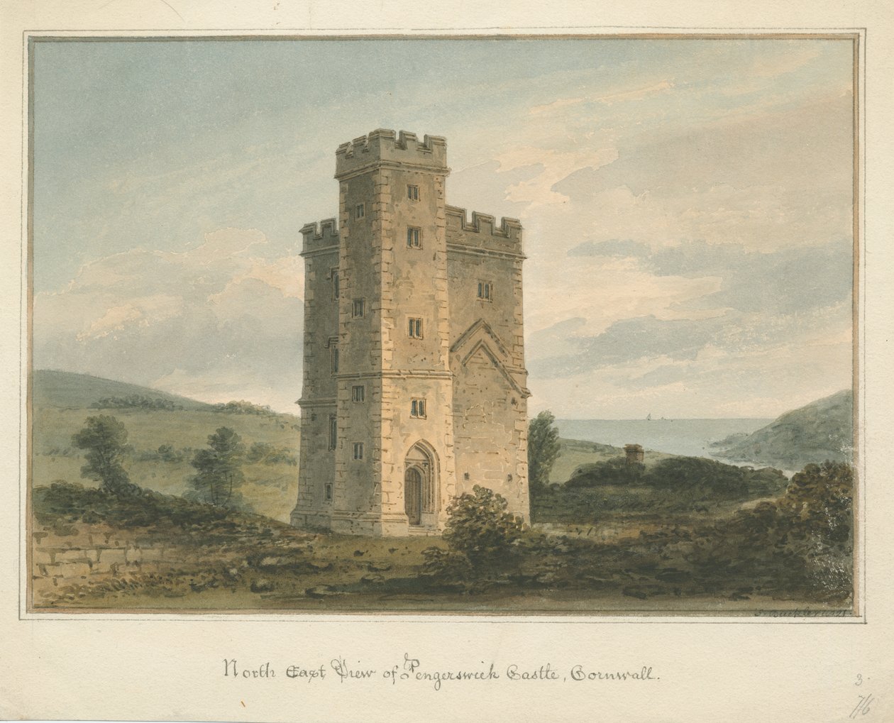 Cornwall - Pengersick Castle av John Buckler