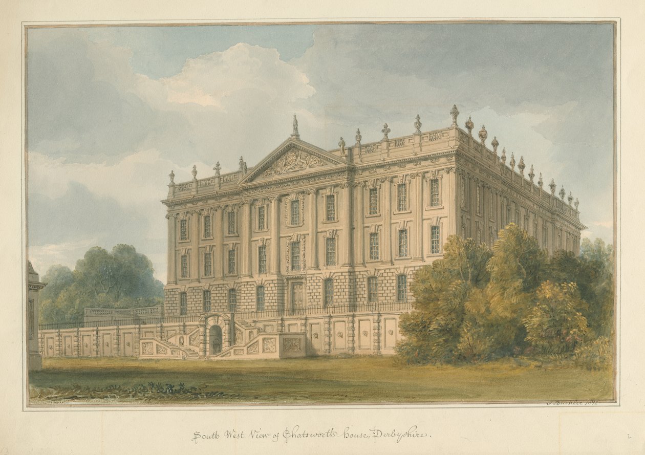 Derbyshire - Chatsworth House av John Buckler