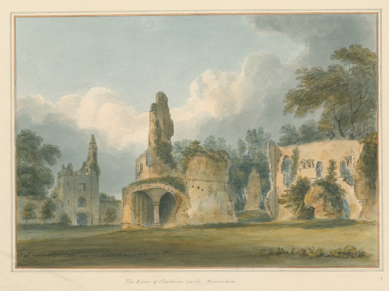 Dorset - Sherborne - Ruins of Castle, 1802 av John Buckler