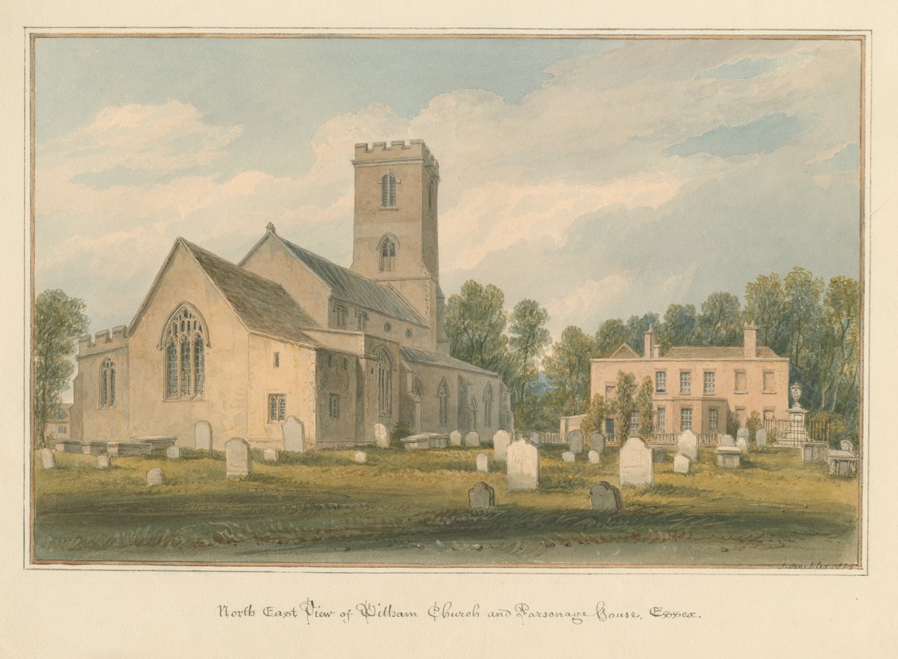 Essex - Witham kirke og prestehus av John Buckler