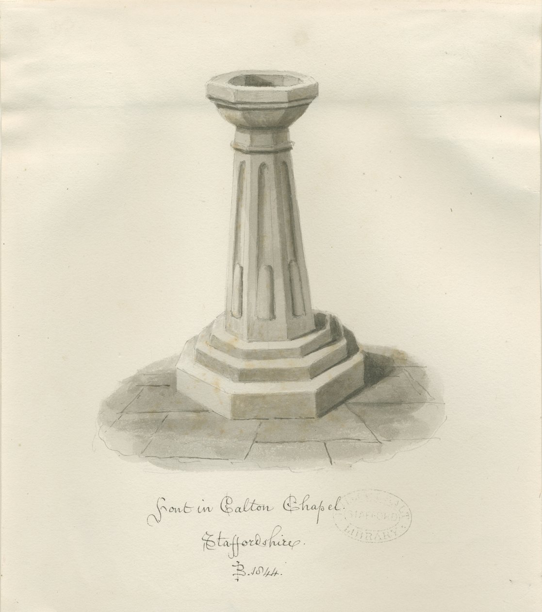 Font i Calton Chapel - Nå 