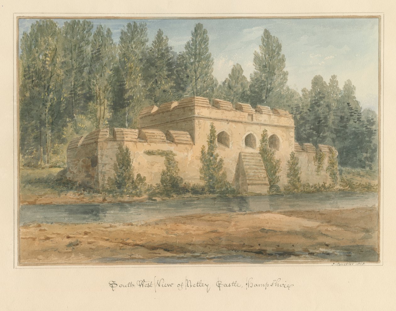 Hampshire - Netley Castle, 1828 av John Buckler
