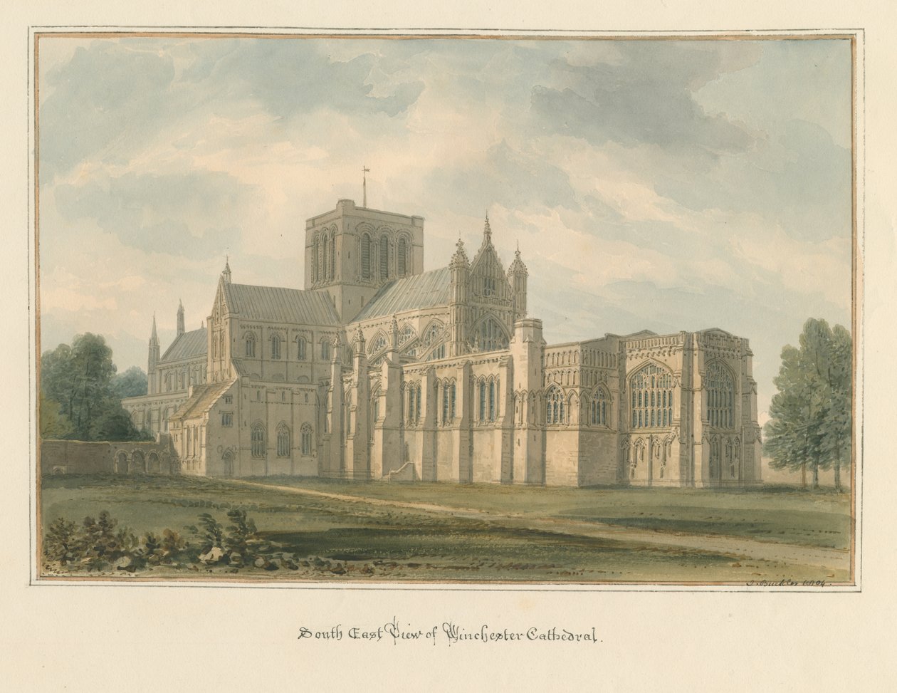 Hampshire - Winchester Cathedral, 1824 av John Buckler