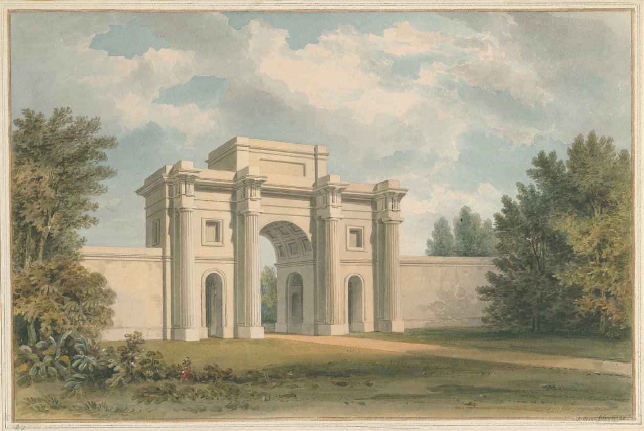 Leicestershire - Gopsall House - The Gateway, 1820 av John Buckler
