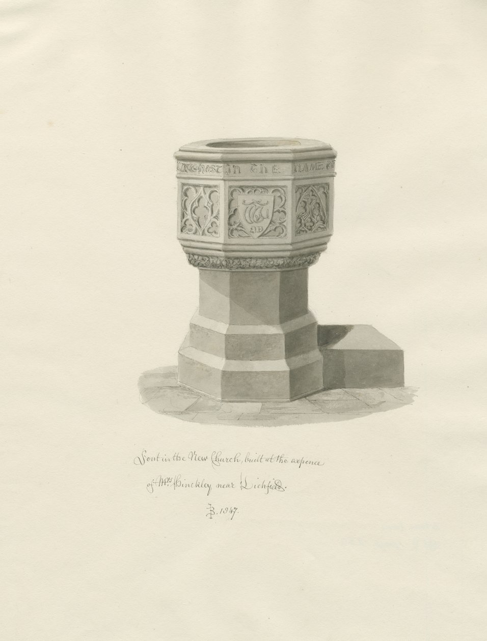 Lichfield - Font in Christ Church [