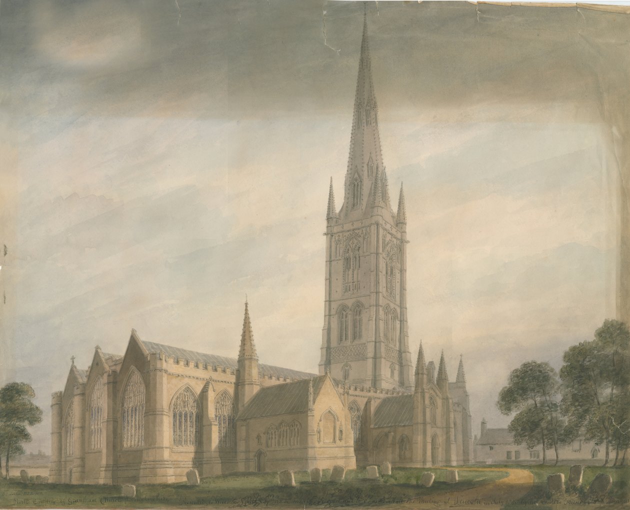 Lincolnshire - Grantham Church, 1811 av John Buckler