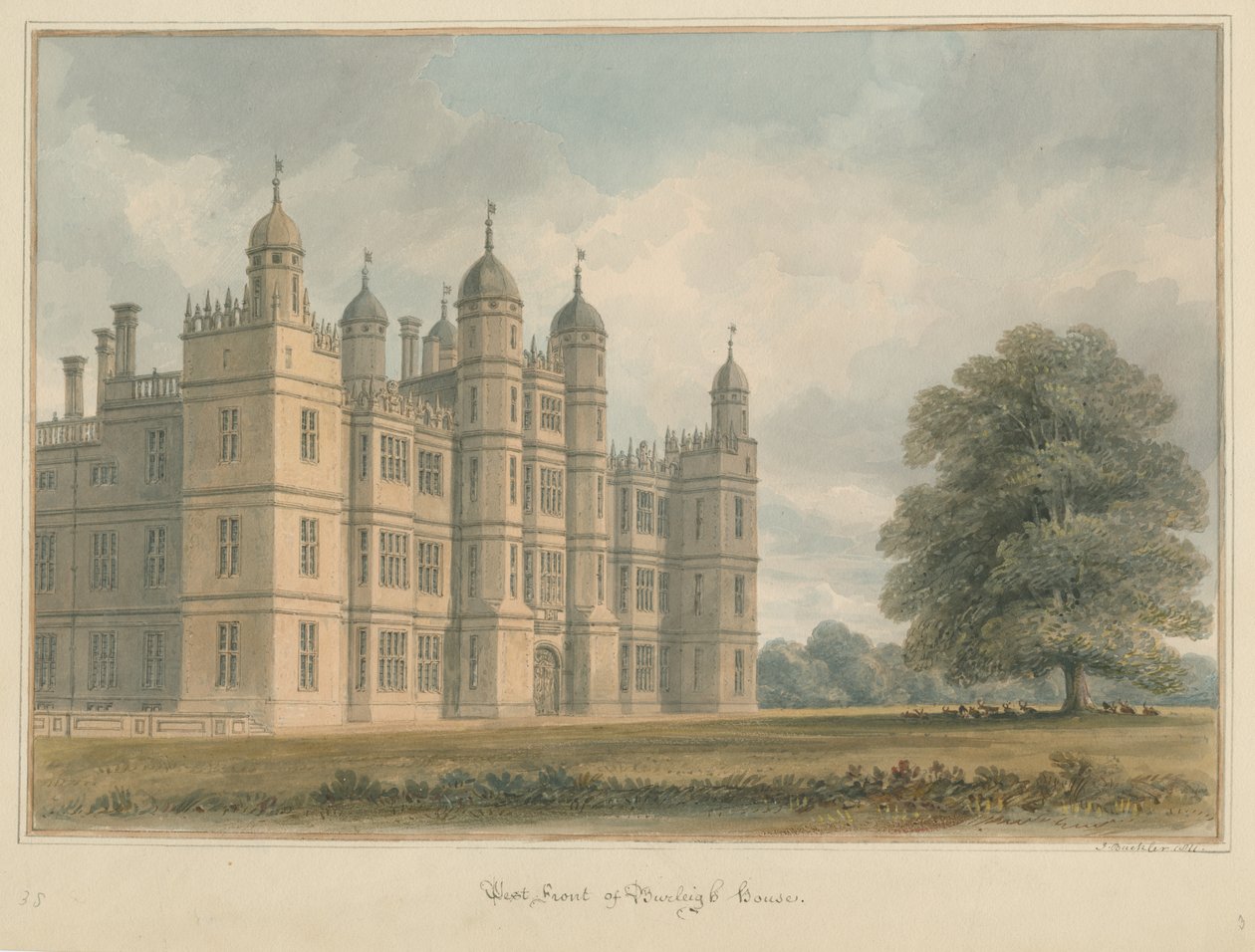 Northamptonshire - Burleigh House av John Buckler