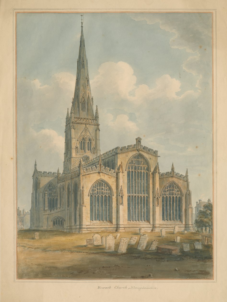 Nottinghamshire - Newark Church, 1802 av John Buckler