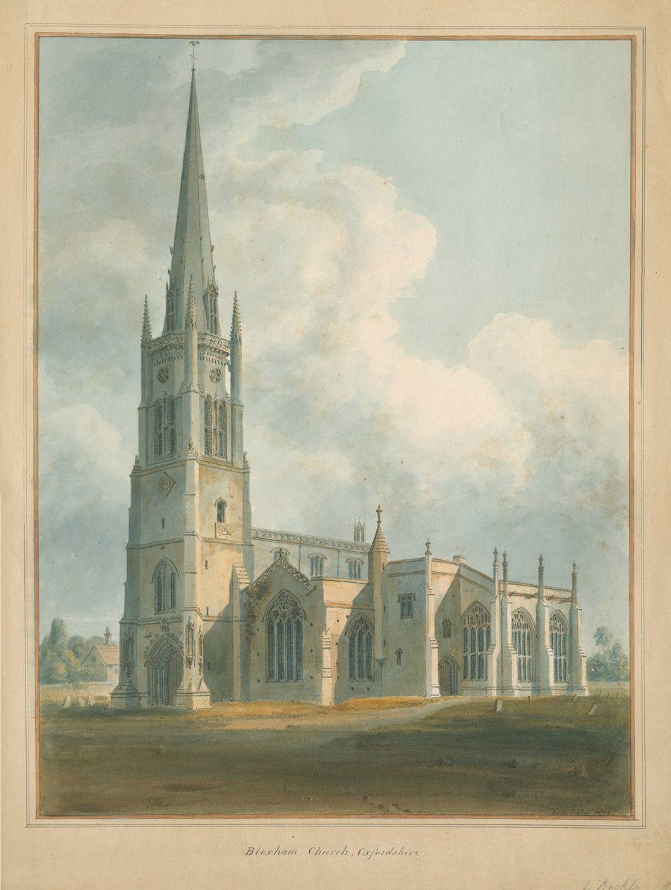 Oxfordshire - Bloxham Church, 1802 av John Buckler