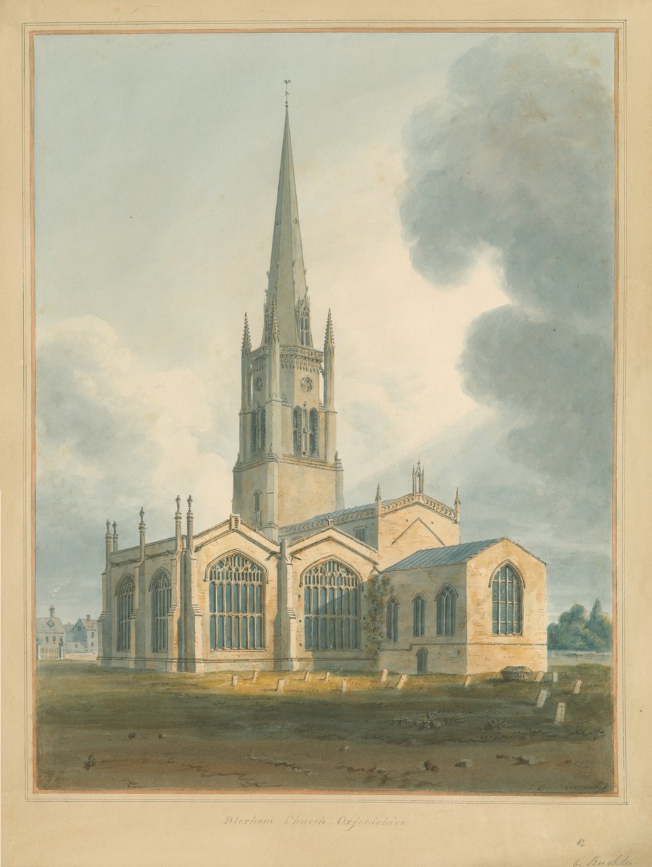 Oxfordshire - Bloxham Church, 1802 av John Buckler
