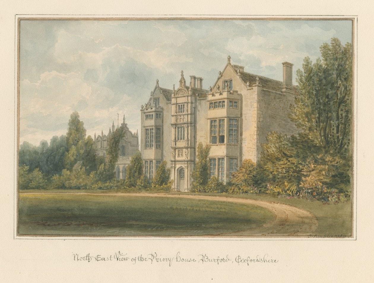 Oxfordshire - Burford - Priory House, 1820 av John Buckler