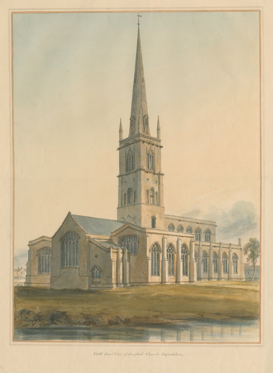 Oxfordshire - Burford Church, 1802 av John Buckler