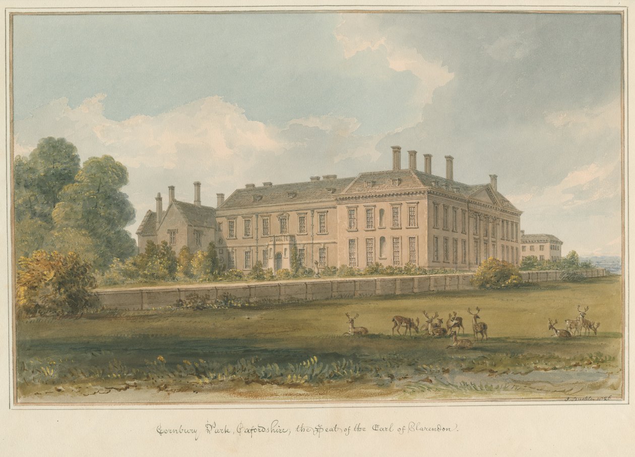Oxfordshire - Cornbury Park, 1826 av John Buckler