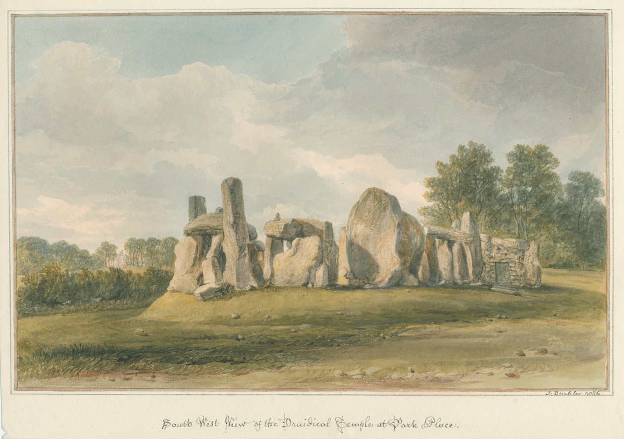 Oxfordshire - Henley upon Thames - Druidical Temple på Park Place, 1826 av John Buckler