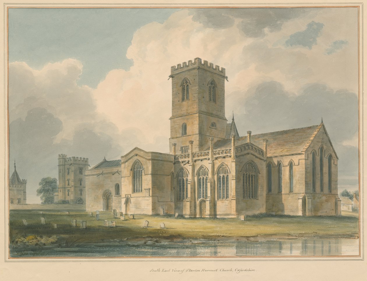 Oxfordshire - Stanton Harcourt Church, 1830 av John Buckler