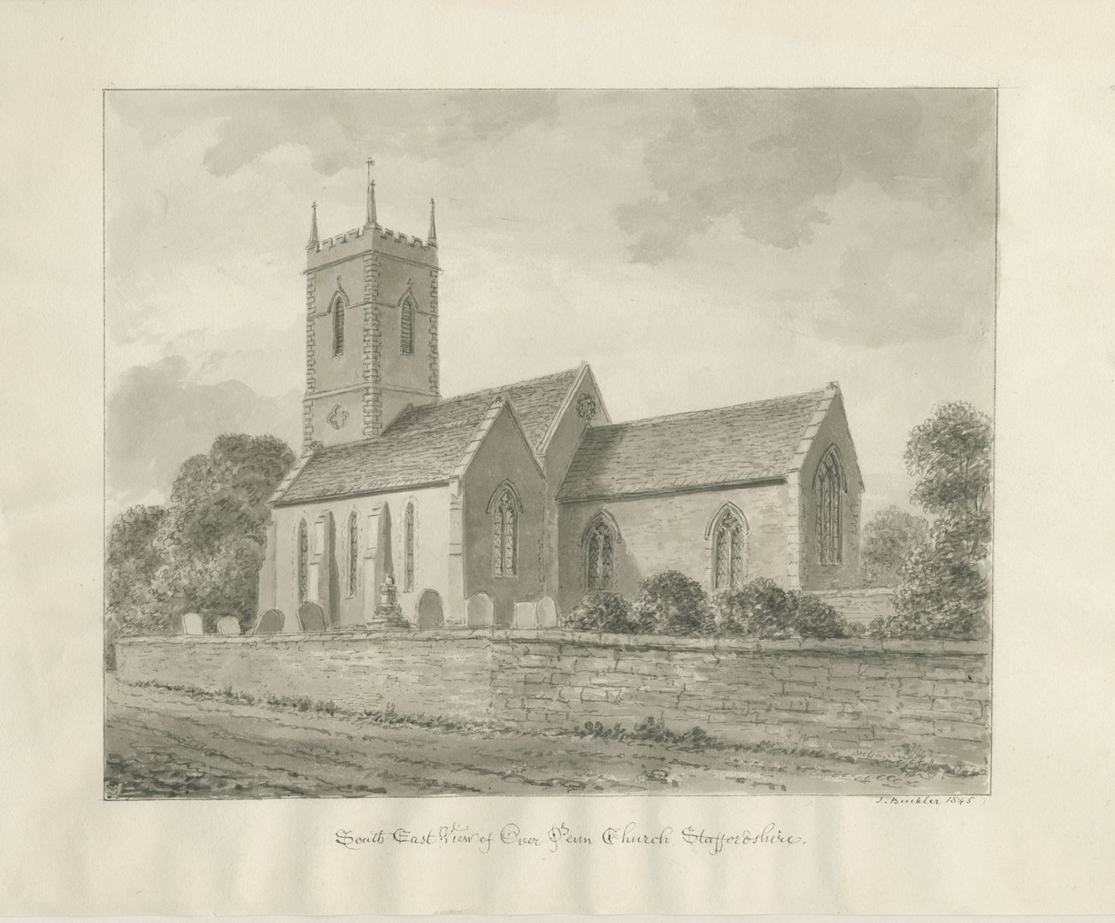 Penn Church: sepia-tegning av John Buckler