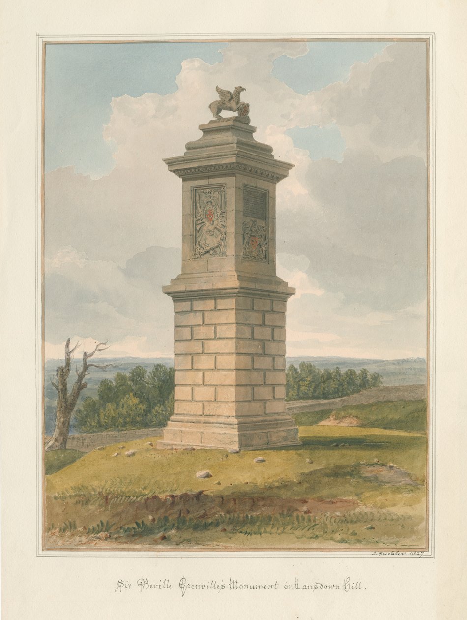 Somerset - Lansdowne Hill - Sir Beville Grenvilles monument, 1827 av John Buckler