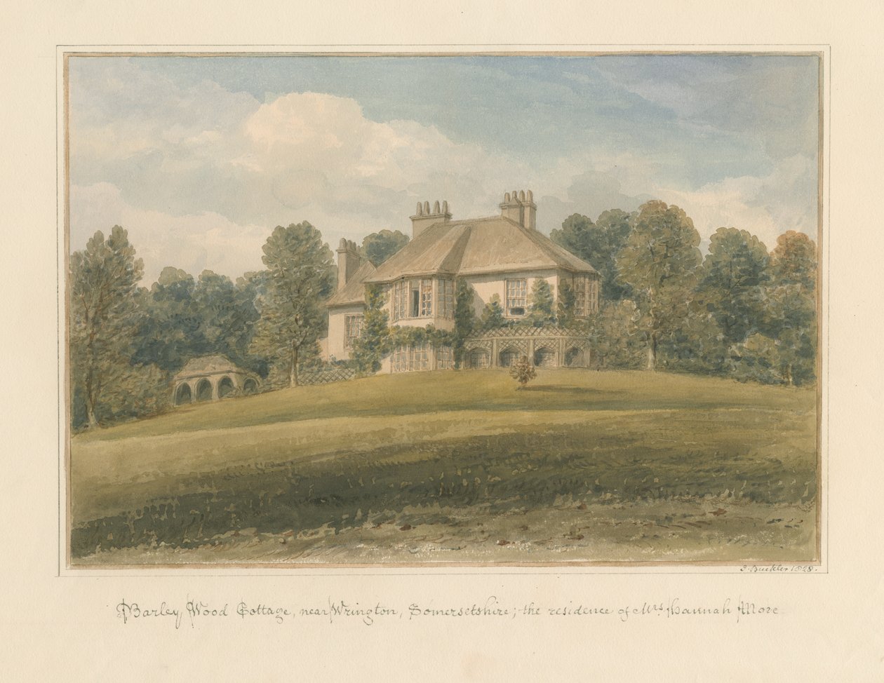 Somerset - Wrington - Barley Wood Cottage, 1828 av John Buckler