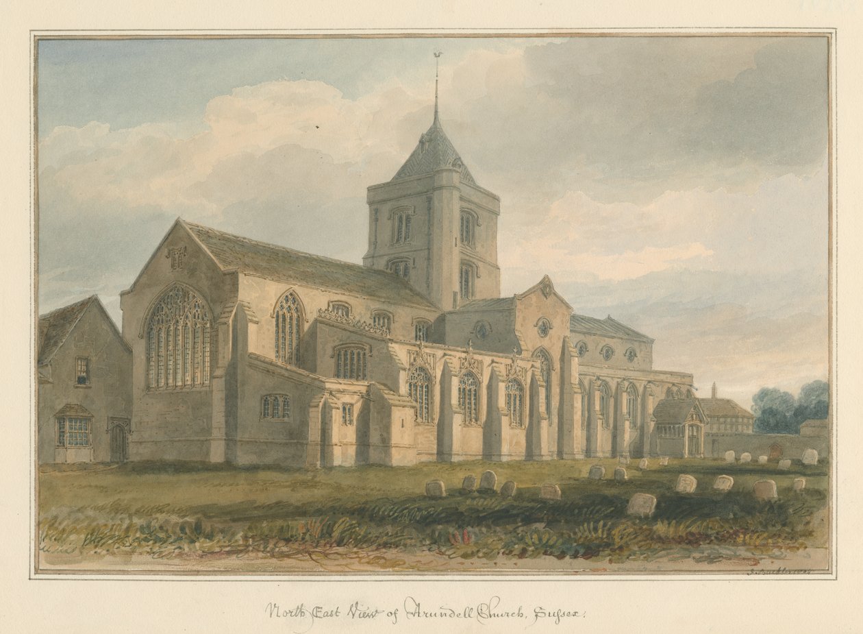 Sussex - Arundel kirke, 1804 av John Buckler