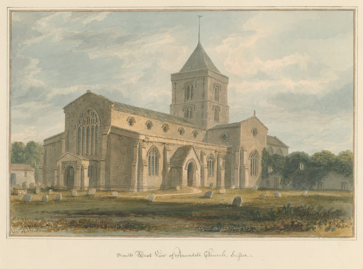 Sussex - Arundel kirke, 1804 av John Buckler