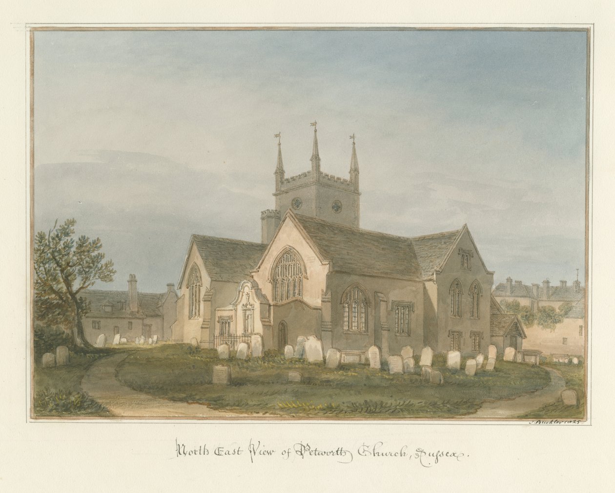 Sussex - Petworth Church, 1825 av John Buckler
