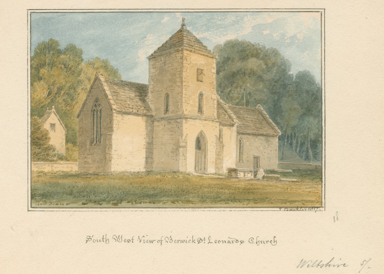 Wiltshire - Berwick Saint Leonard Church, 1817 av John Buckler