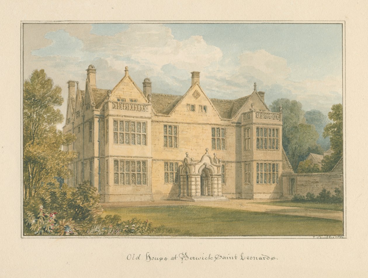 Wiltshire - Berwick Saint Leonardo - Old House, 1814 av John Buckler