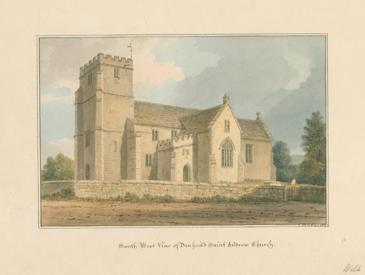 Wiltshire - Donhead Saint Andrew Church, 1817 av John Buckler