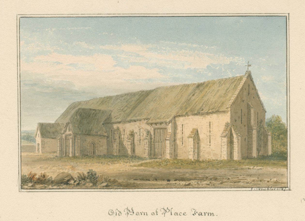 Wiltshire - Place Farm - Old Barn, 1817 av John Buckler