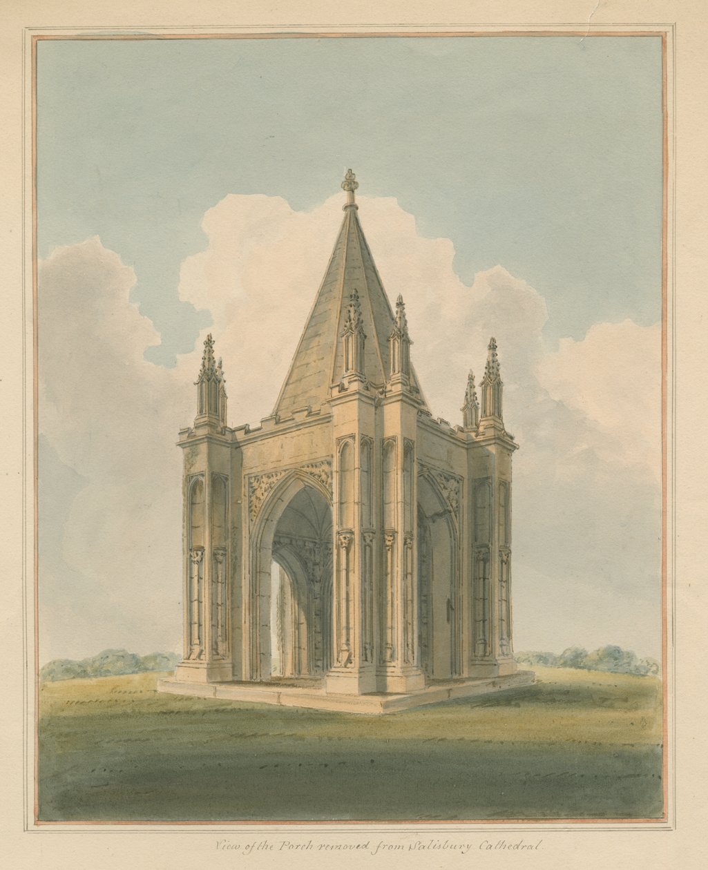 Wiltshire - Salisbury Cathedral - Porch, 1800 av John Buckler