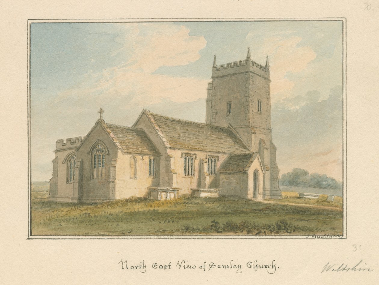 Wiltshire - Semley kirke, 1817 av John Buckler