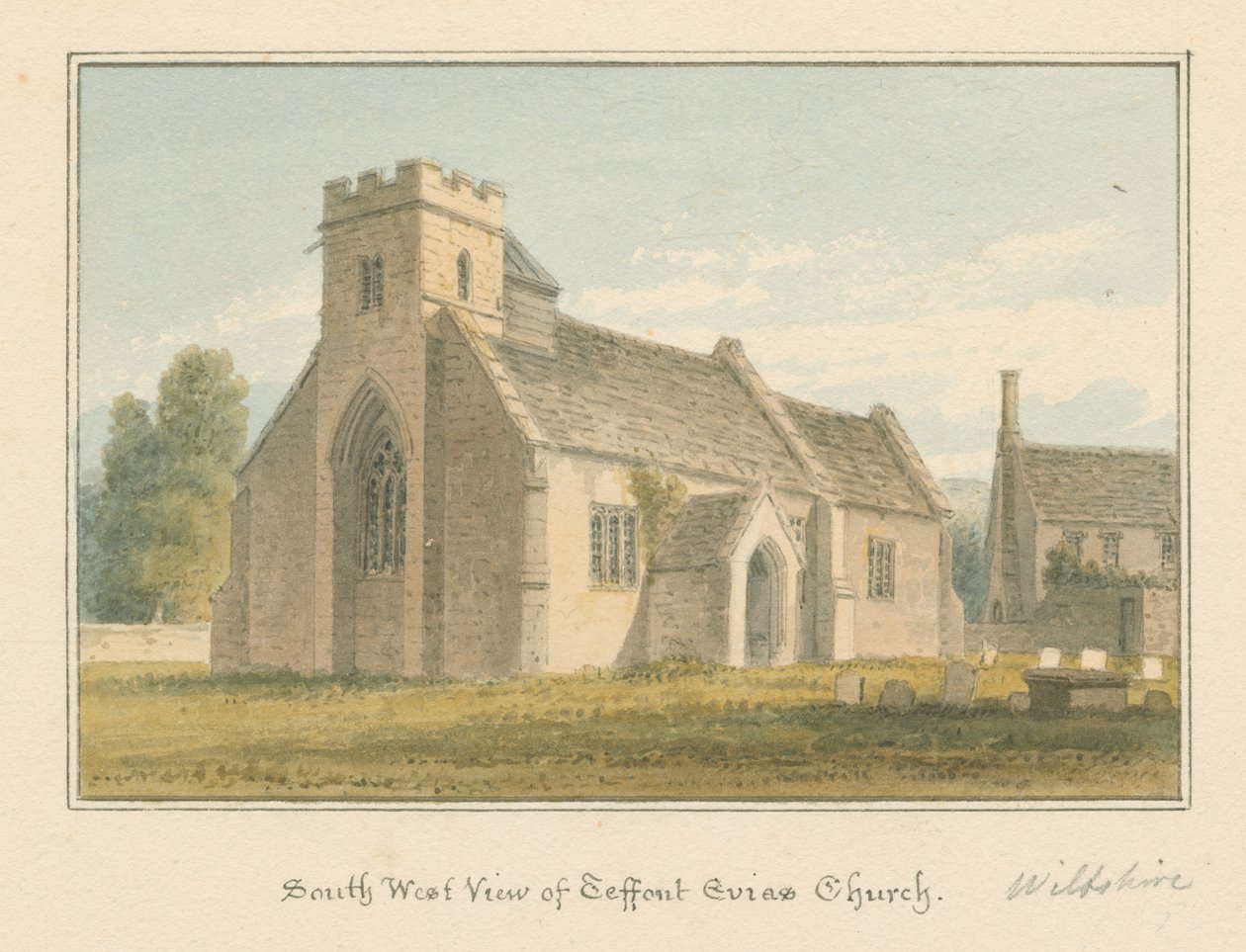 Wiltshire - Teffont Evias kirke av John Buckler