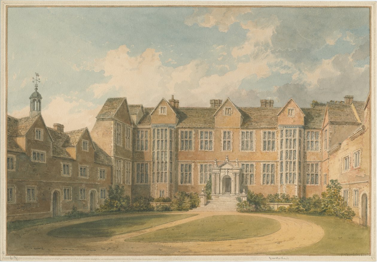 Yorkshire - York - Heslington House Interiør, 1818 av John Buckler