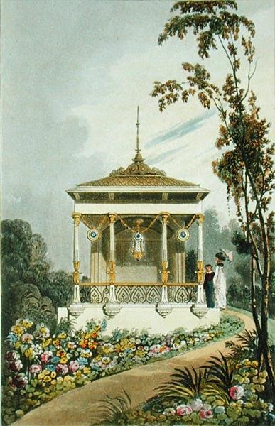 Rural Residences: An Alcove, fra Ackermanns Repository of Arts av John Buonarotti Papworth