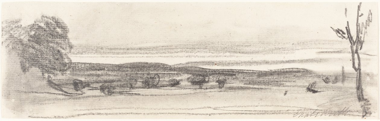 Utsikt over parken, Chatsworth, Derbyshire av John Burgess
