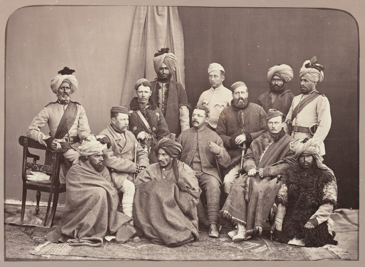 Britiske og innfødte offiserer, 5. regiment av infanteri, Punjab Frontier Force av John Burke