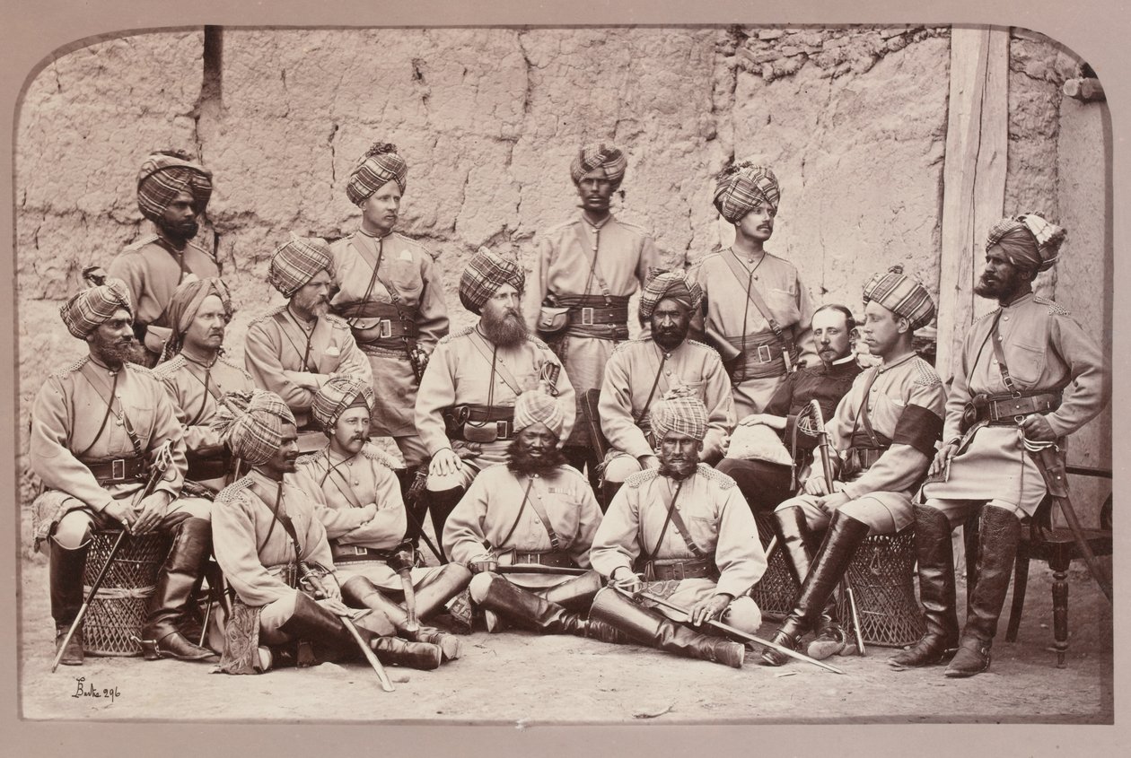 Britiske og innfødte offiserer, 3rd Regiment of Bengal Cavalry av John Burke