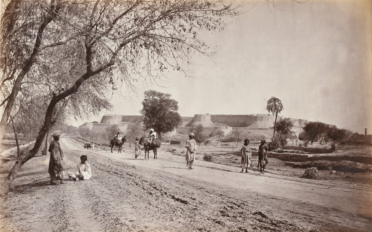 Peshawar Fort og omegn, fra Jail, ca. 1862 (bilde) av John Burke