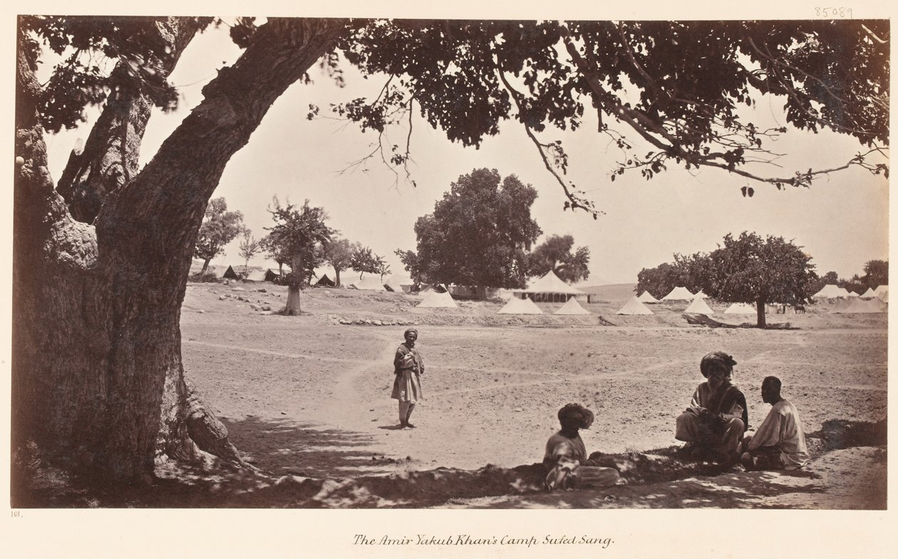 Amir Yakub Khans leir Safed Sang, 1879 av John Burke