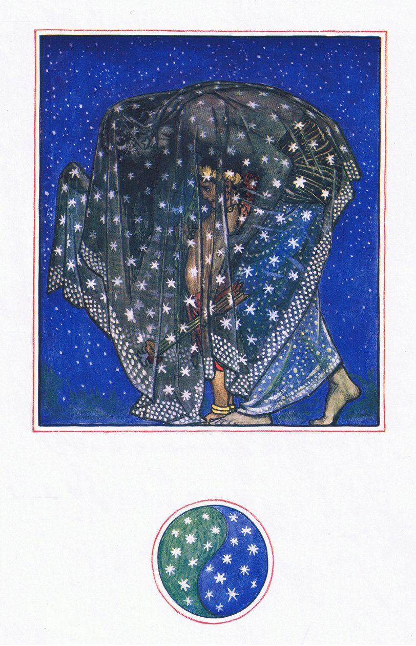 Reverie: Zamur-u-Din: I tusen år har natten over tusen himmel brakt menn hit, illustrasjon fra The Garden of Kama (og andre tekster fra India), 1920 av John Byam Liston Shaw