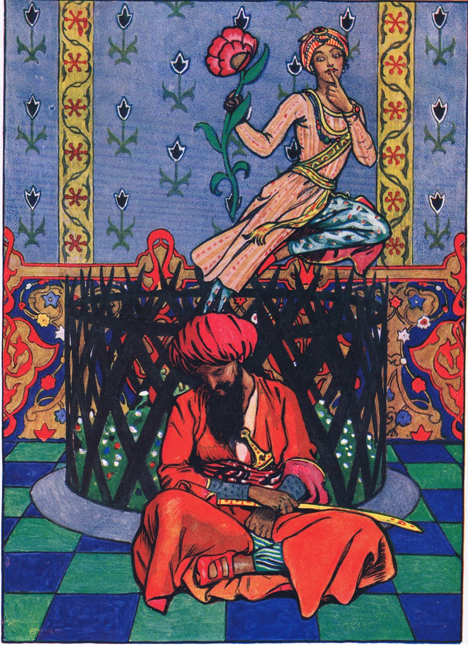 Reverie of Ormuz the Persian, illustrasjon fra The Garden of Kama (og andre tekster fra India), 1920 av John Byam Liston Shaw