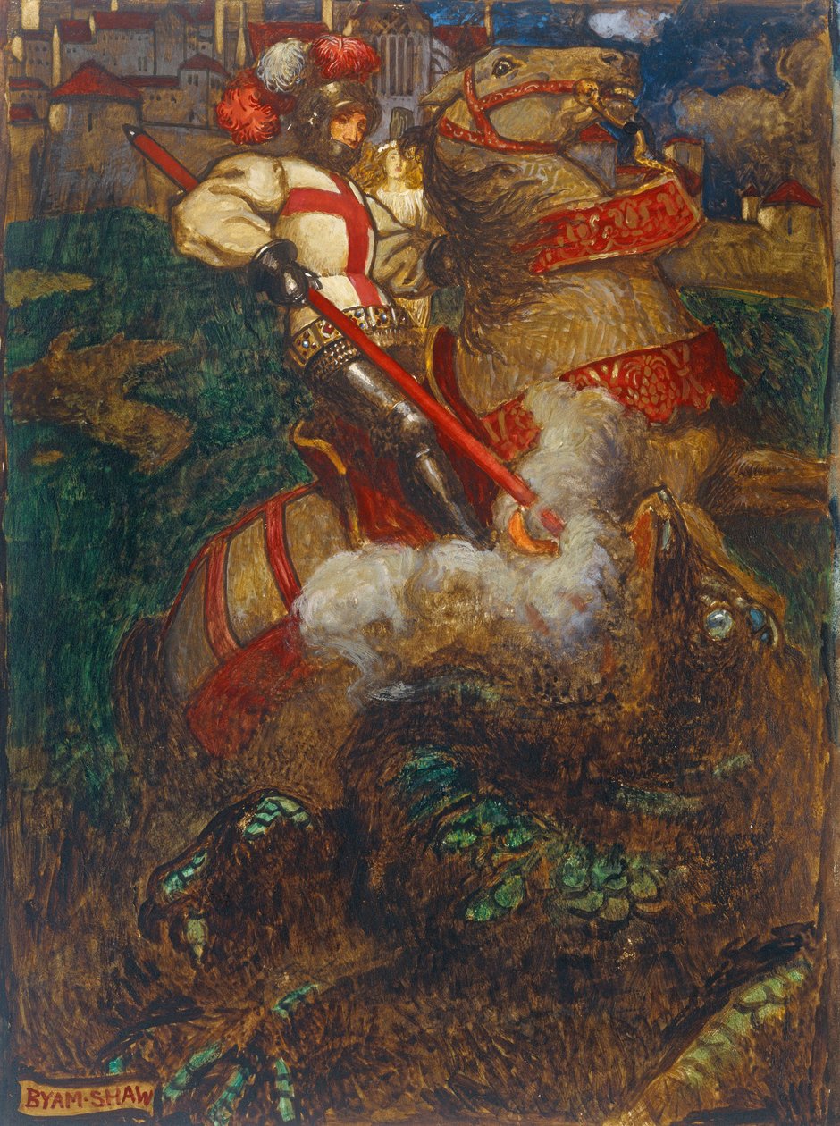 St. George dreper dragen, 1908 av John Byam Liston Shaw