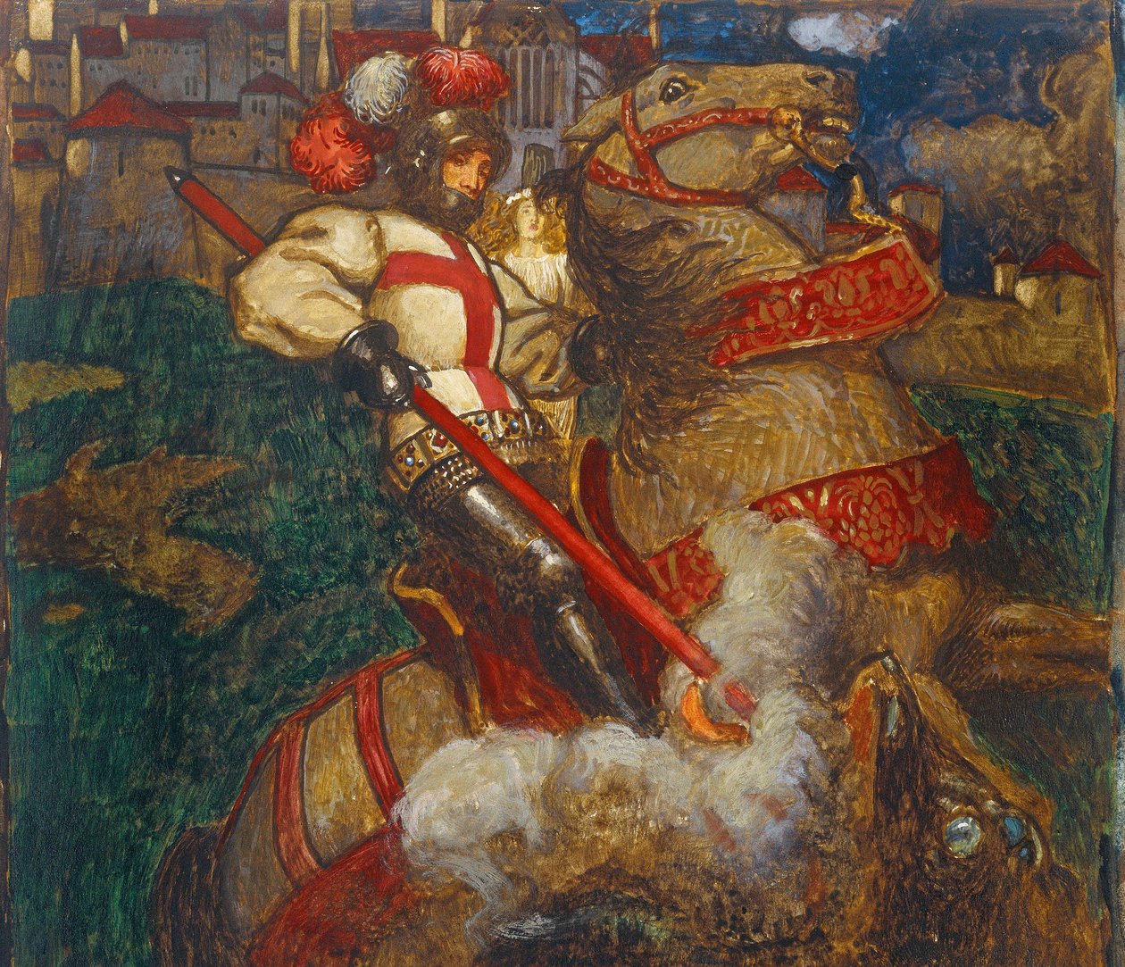 St. George dreper dragen, 1908 av John Byam Liston Shaw