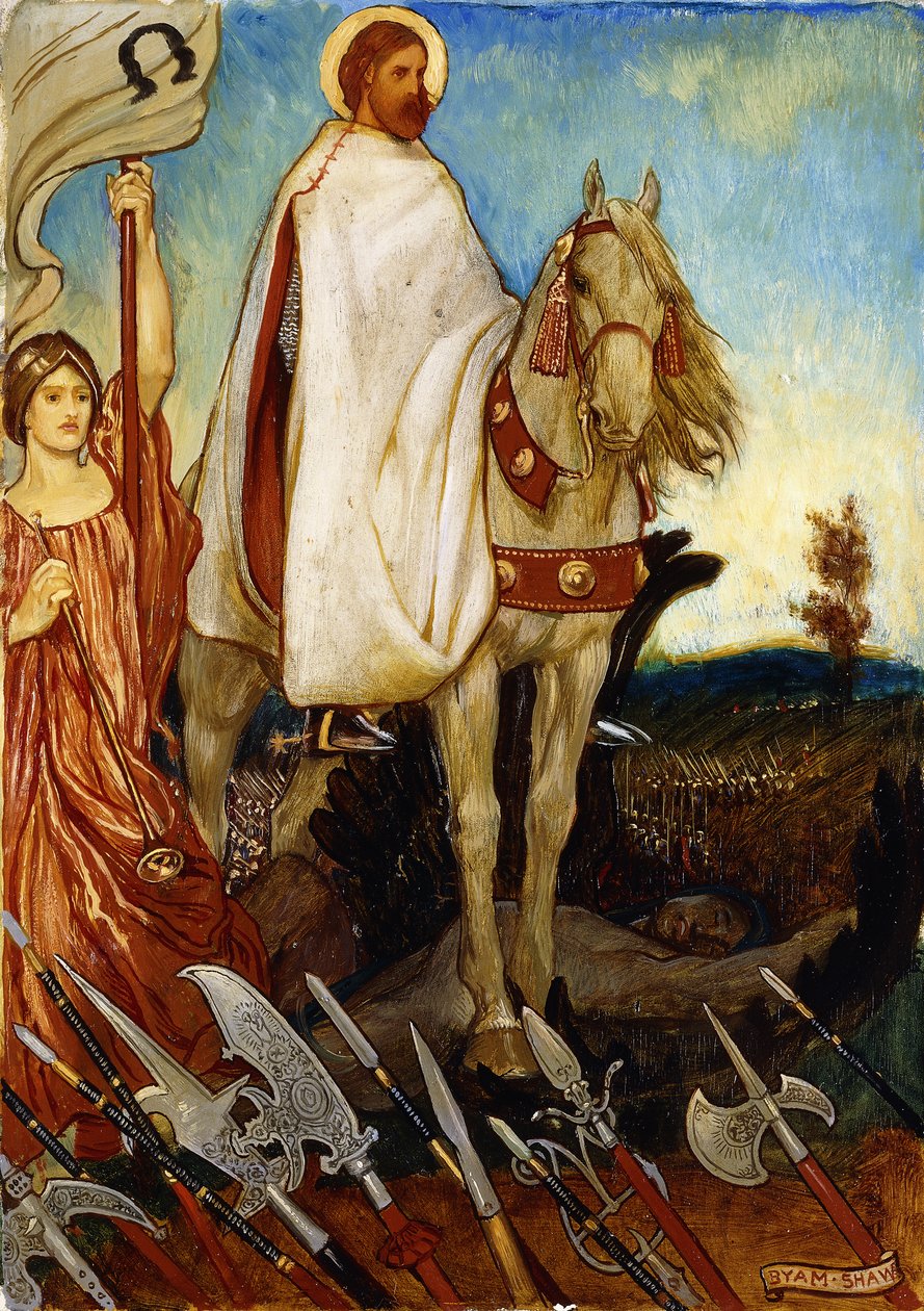 Det er en stor feltmarskalk, min venn, som setter opp våre bataljoner; La oss til Provdence stole på, og bli og jobbe på våre stasjoner", av John Byam Liston Shaw