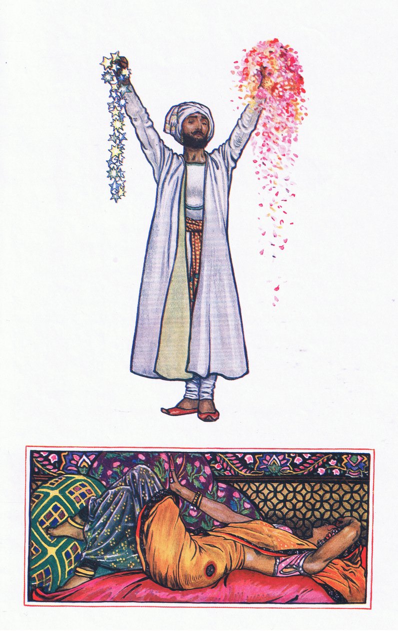 Til det uoppnåelige: Lament of Mohamed Akram, illustrasjon fra 'The Garden of Kama (og andre tekster fra India)' av John Byam Liston Shaw