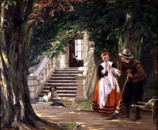 Flørten utenfor Mesterens hus av John Callcott Horsley