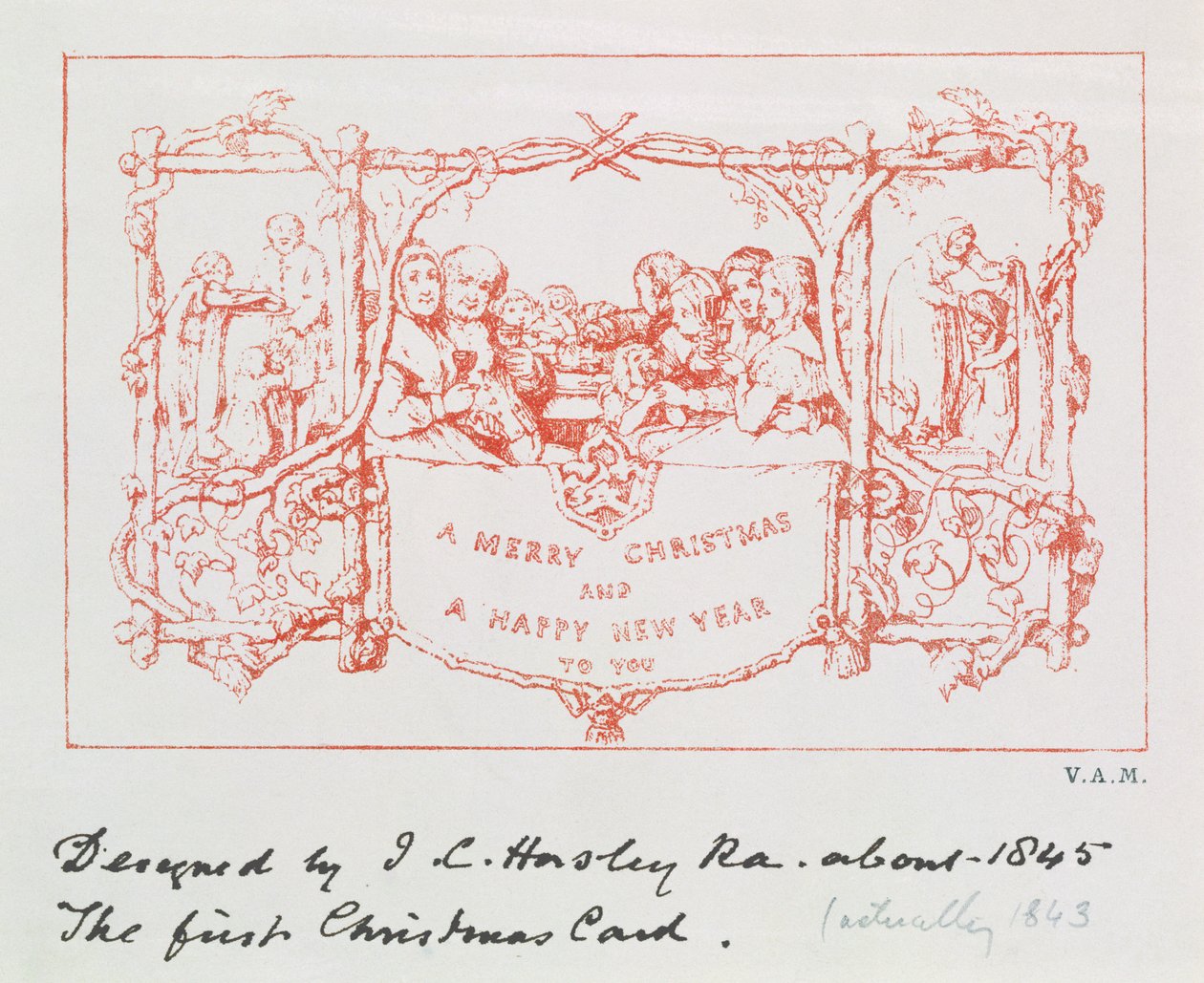 Det første julekortet, av J.C.Horsley, 1843 av John Callcott Horsley
