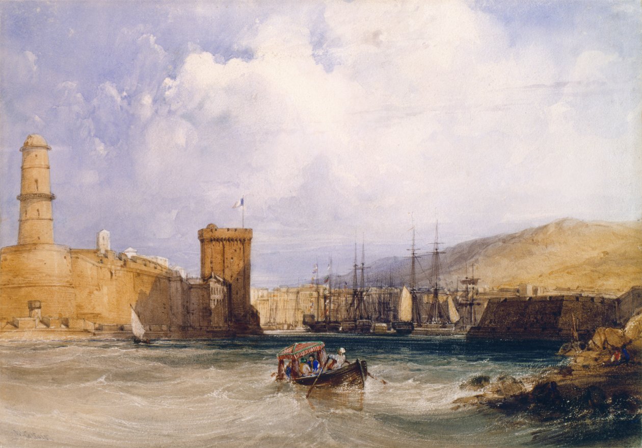 Inngangen til Marseilles havn (wc) av John Callow