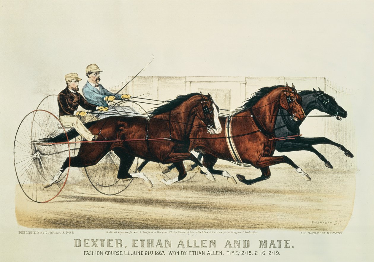 Dexter, Ethan Allen og Mate, utgitt av Nathaniel Currier (1813-88) og James Merritt Ives (1824-95), 1874 av John Cameron